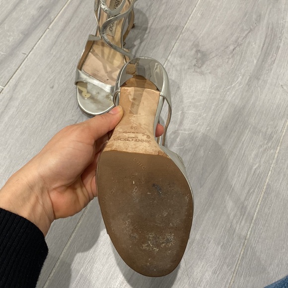 Jimmy Choo Lang 100 metallic leather sandal - Picture 5 of 7